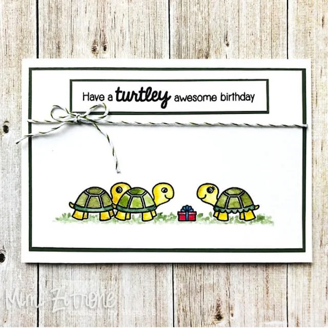 Sunny Studio Stamps: Turtley Awesome Customer Card by Mimi Zitrone