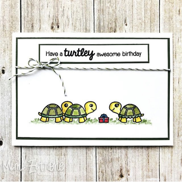 Sunny Studio Stamps: Turtley Awesome Customer Card by Mimi Zitrone