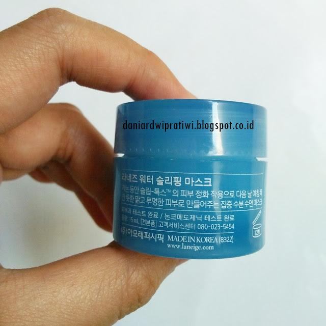 Laneige Water Sleeping Mask Mini Size Belakang