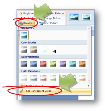gambar : membuat warna transparan gambar di Microsoft Word