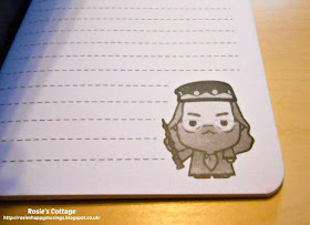Rosie's Latest Huge Harry Potter Haul - All three notebooks in the set from Primark have the subject of their cover printed on the pages, here is Professor Dumbledore.