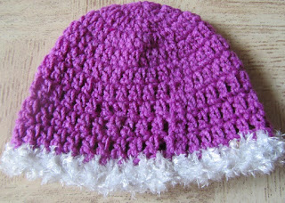 Sweet Nothings Crochet free crochet pattern blog ; photo of Beanie 1 made for donation