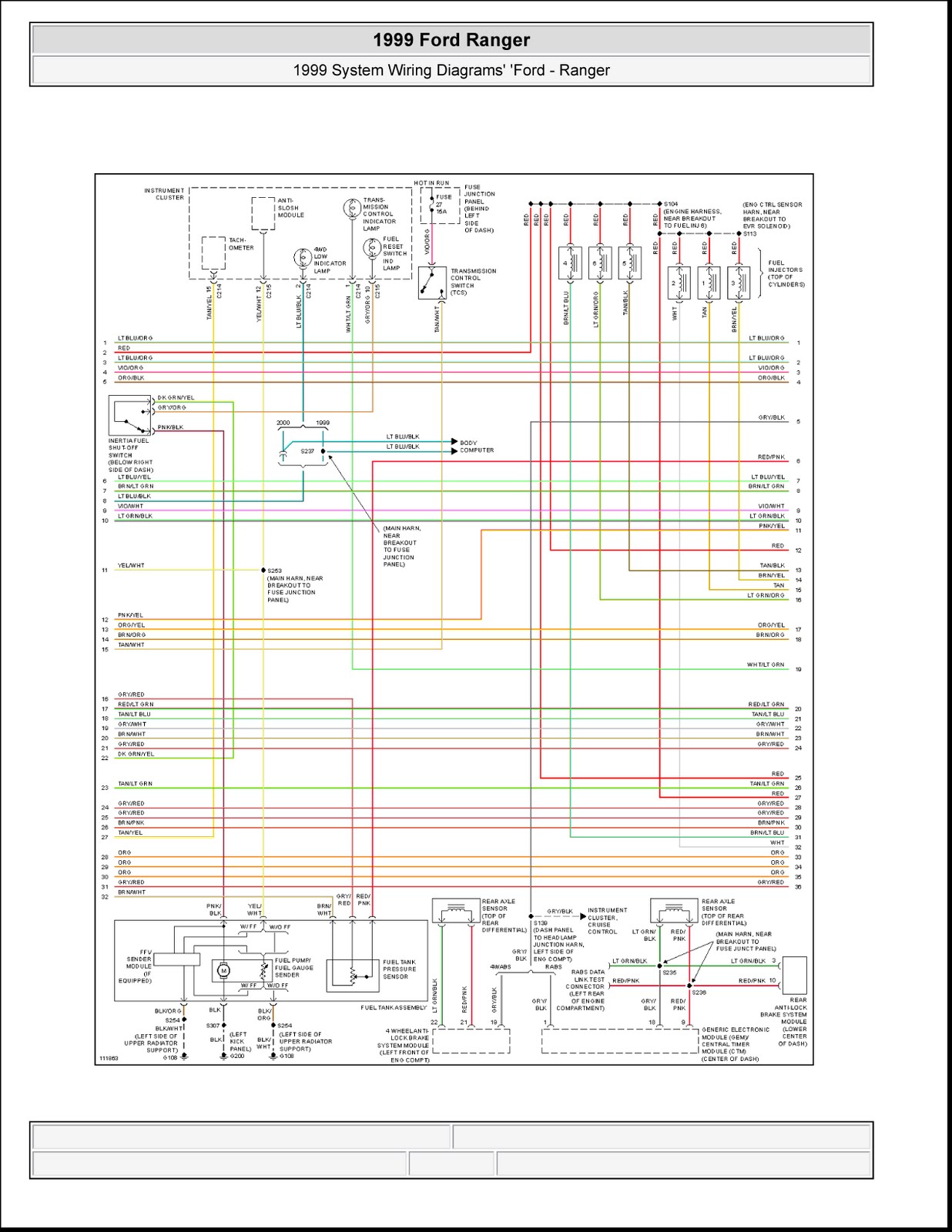 1999 Ford Ranger System Wiring Diagrams | 4 Images ...