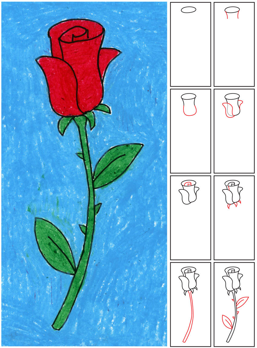 How to Draw a Rose | Art Projects for Kids