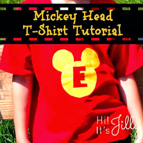 Personalized Mickey Head T-Shirt Tutorial from Hi! It's Jilly. Great for those Disney vacations, and SO easy to make!