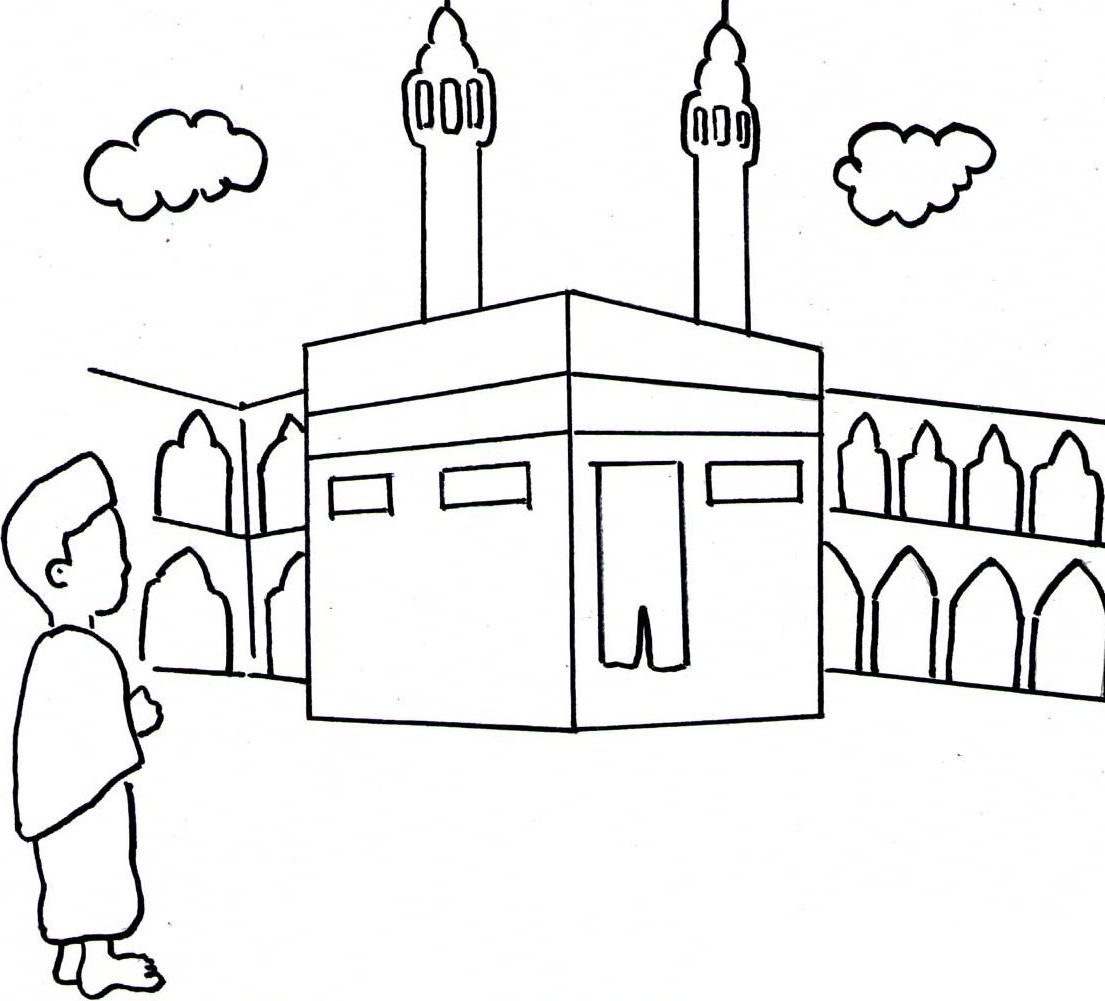  Gambar  Mewarnai  Untuk Islami  Anak  TK PAUD  Terbaru 