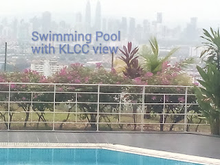 Swimming pool with panoramic KLCC view