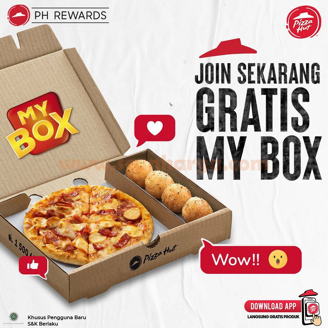 Promo PIZZA HUT GRATIS My Box Khusus pengguna Baru