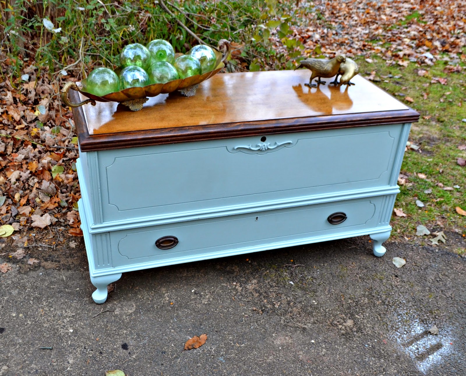 Heir and Space: An Antique Cedar Chest in Ice Blue