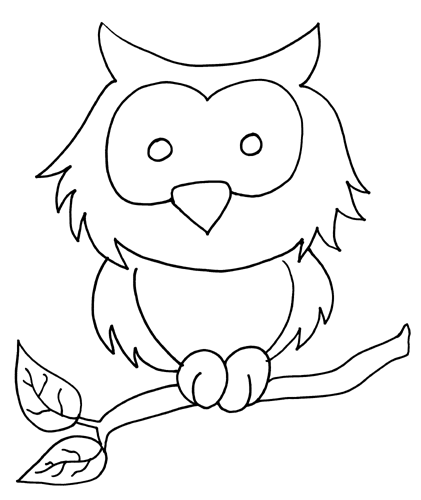 Baby Owl Coloring Page