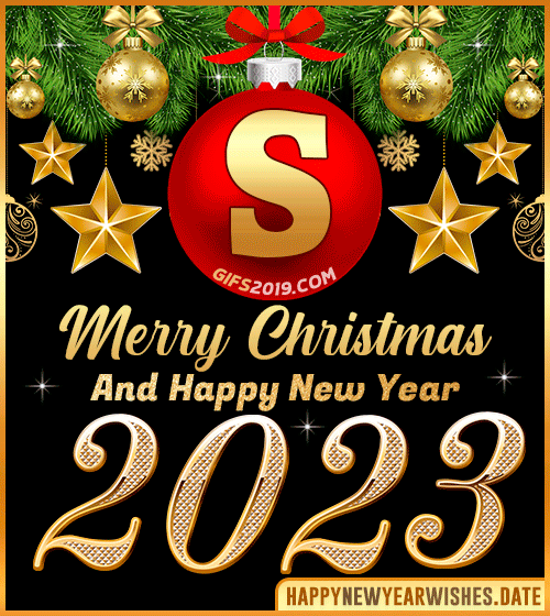 Names with Happy New Year gif 2023 that starts with the letter S