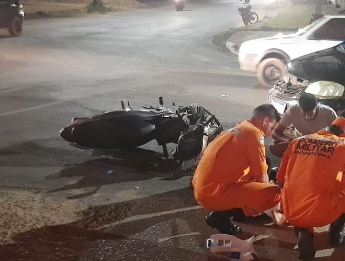 JI-PARANÁ – Motociclista sofre grave acidente na noite deste domingo