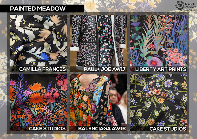 Textile Candy, painted meadow, painted florals, hand painted flowers, floral fashion, watercolour print, cake studios, Camilla Frances, Paul and joe, Liberty art prints, Balenziaga, Premiere vision, trend report, trend forecasting, Spring/Summer 2018, SS18