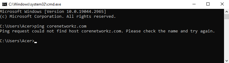 Ping Request Could Not Find Host Facebook