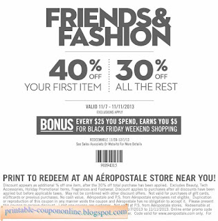 Free Printable Aeropostale Coupons