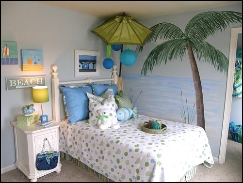 ... bedroom decorating ideas - beach bedrooms - raffia valance window