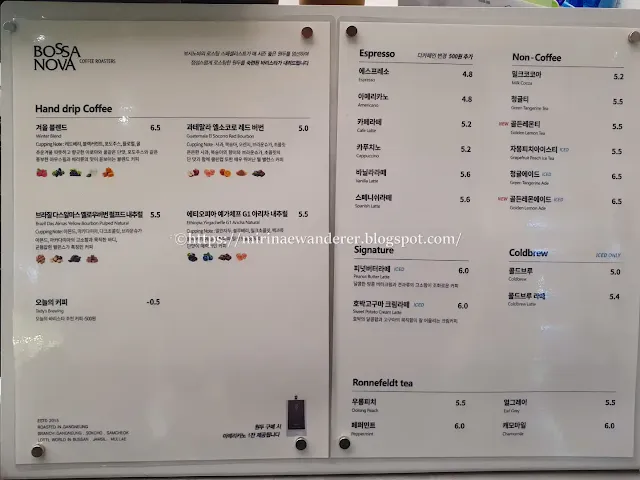 강원도 동해안 일출여행 카페 추천 보사노바 커피 로스터즈 메뉴 및 가격