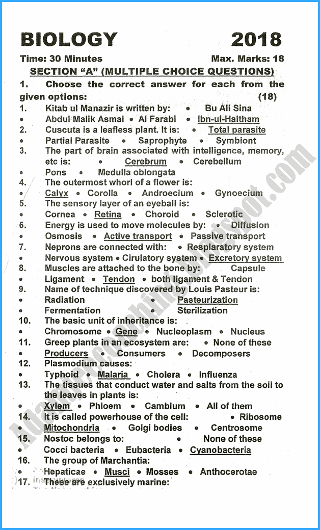 ix-biology-past-year-paper-2018