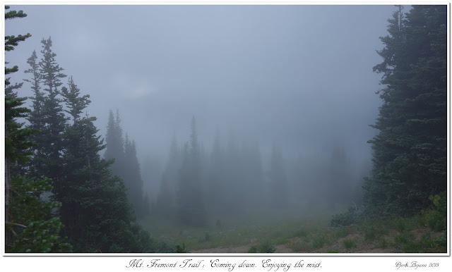 Mt. Fremont Trail: Coming down. Enjoying the mist.