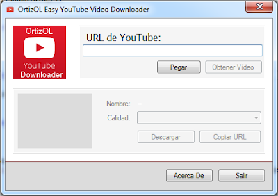 Pantalla Principal OrtizOL Easy YouTube Video Downloader