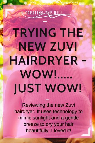 Reviewing the new Zuvi hairdryer. It uses technology to mimic sunlight and a gentle breeze to dry your hair beautifully. I loved it!