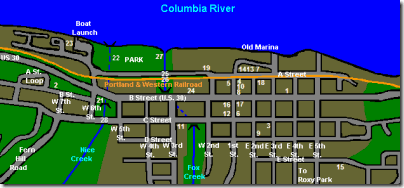 Inset Map of Rainier, Oregon
