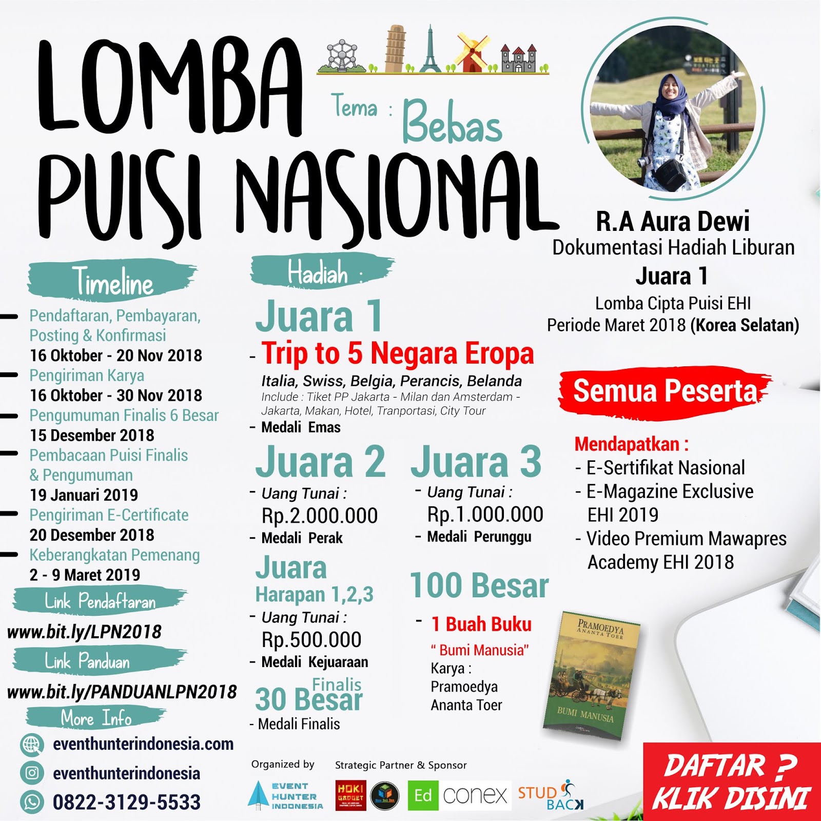 Info Lomba Lomba Menulis Puisi Hadiah Paket Liburan Ke Eropa