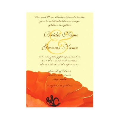 Pretty from DIY Wedding Planning Custom orange poppy letterpress thank you