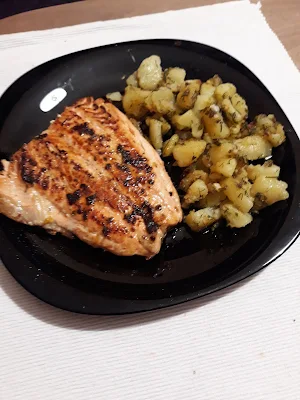 yummy salmon dish with potatoes