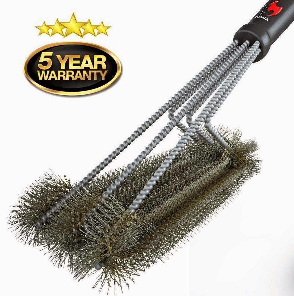 Best BBQ Grill Brush - 3 Stainless Steel Brushes In 1 Provides Effortless Cleaning
