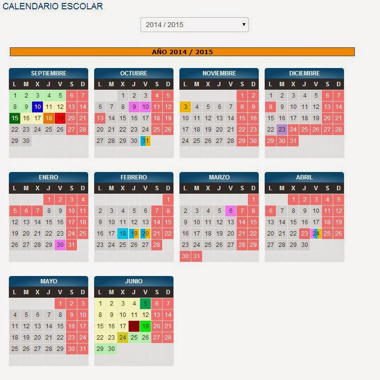  calendario escolar 2014-15