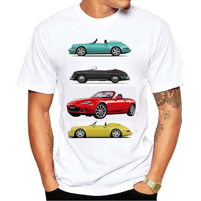 Car Print T-Shirt Vintage Fashion Men Short Sleeve Funny Boy Casual Tops Man Tee Shirt