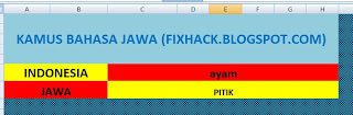 cara membuat kamus bahasa jawa dengan exel