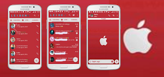 Red Apple iOS Theme For GBWhatsApp Download By Leideh