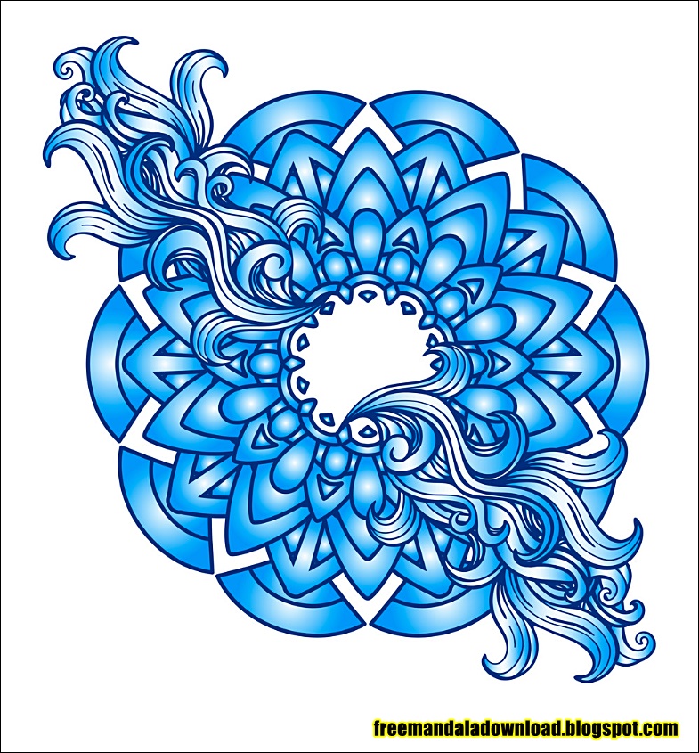 Download Sea wave mandala vector free - Free Mandala