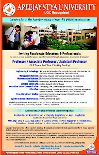 Vacancies in Apeejay Stya University