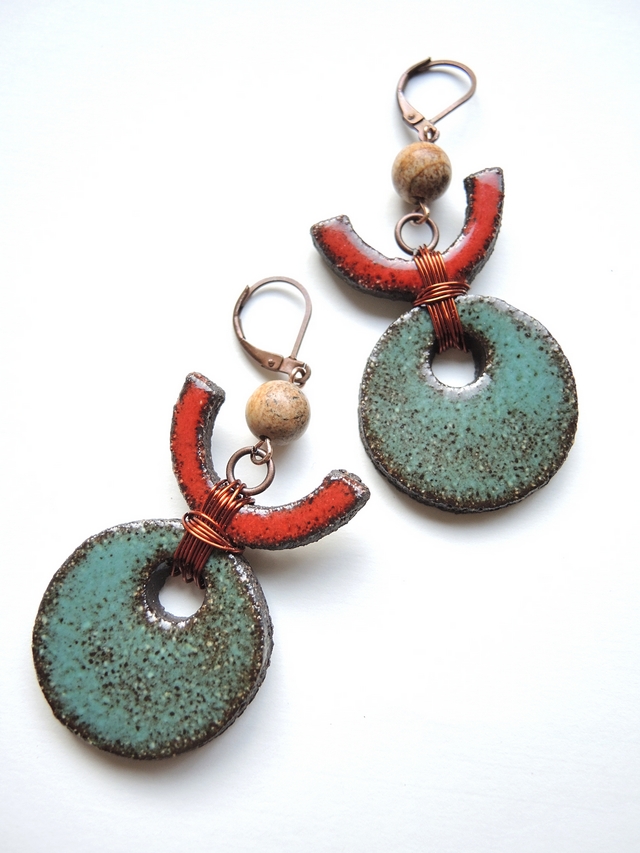 DIY oorbellen/earrings 'Tenochtitlan'