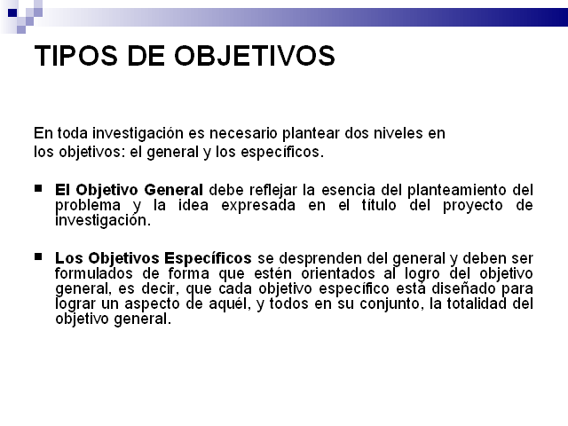 Metodología Objetivos de una investigación.