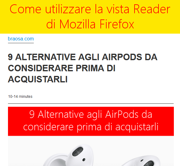 Come usare ed aprire il lettore di Firefox