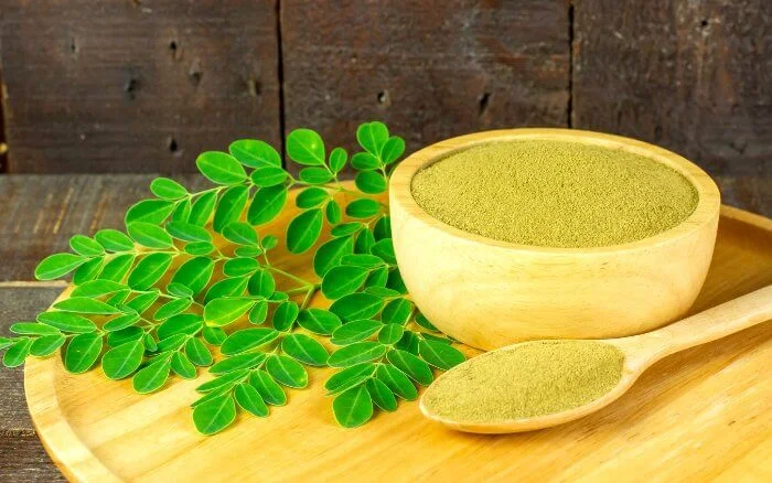 moringa-oleifera-em-po-e-ramo-de-folhas-frescas