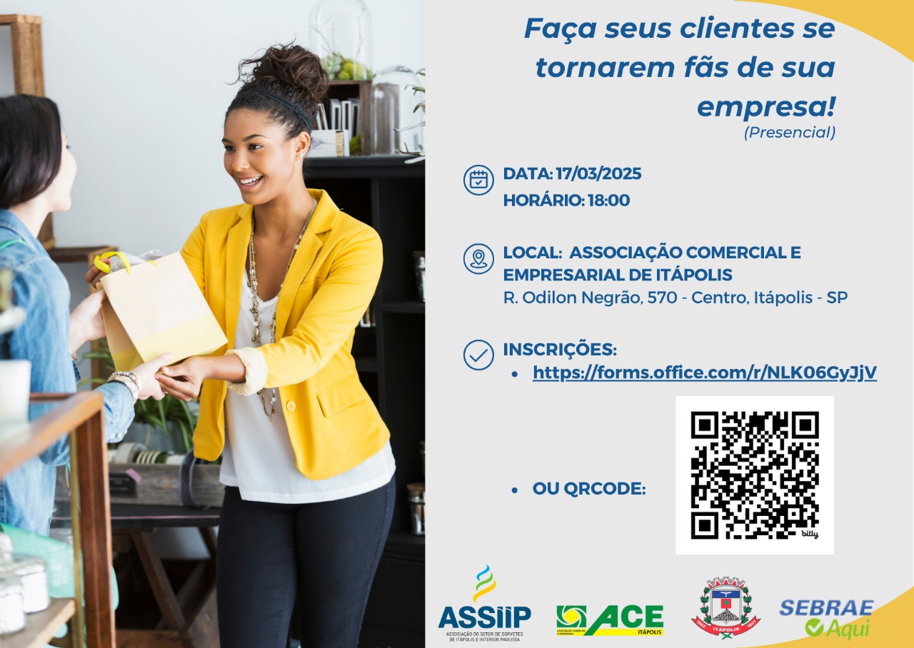 Faça seus clientes se tornarem fãns da sua empresa - curso de capacitação - itapolis - cpl sorvete