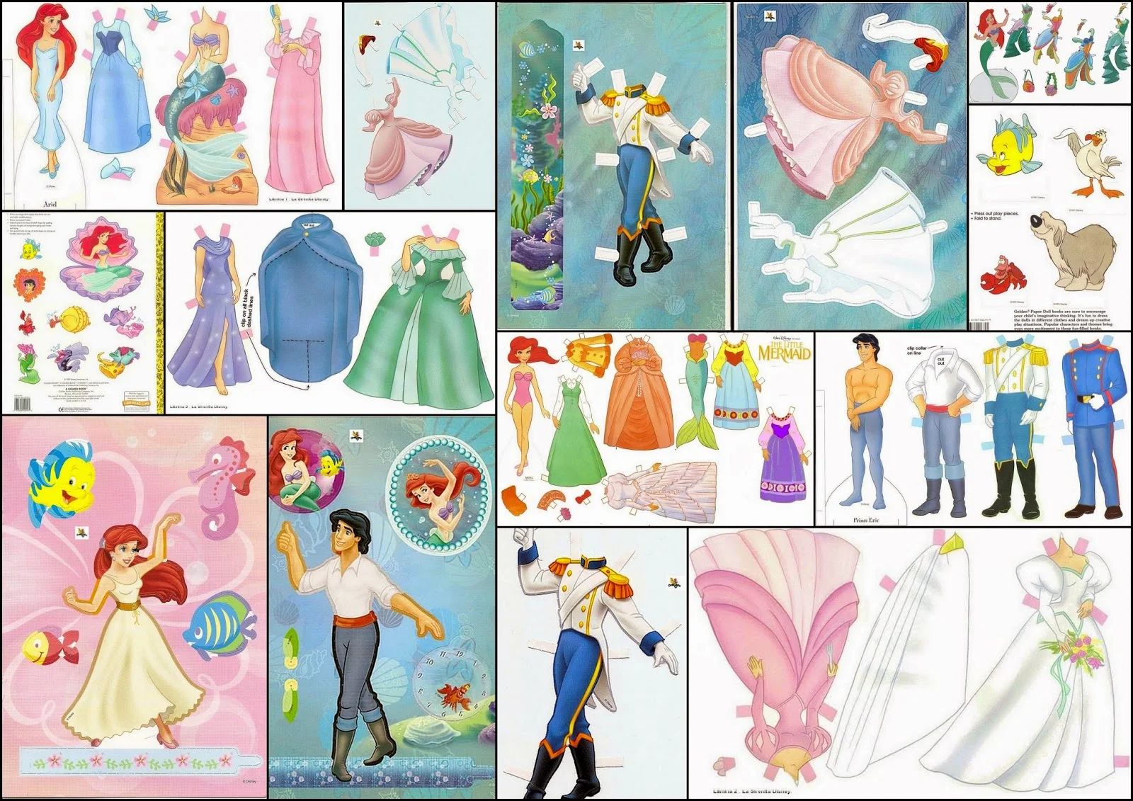 The Little Mermaid: Free Printable Paper Dolls.