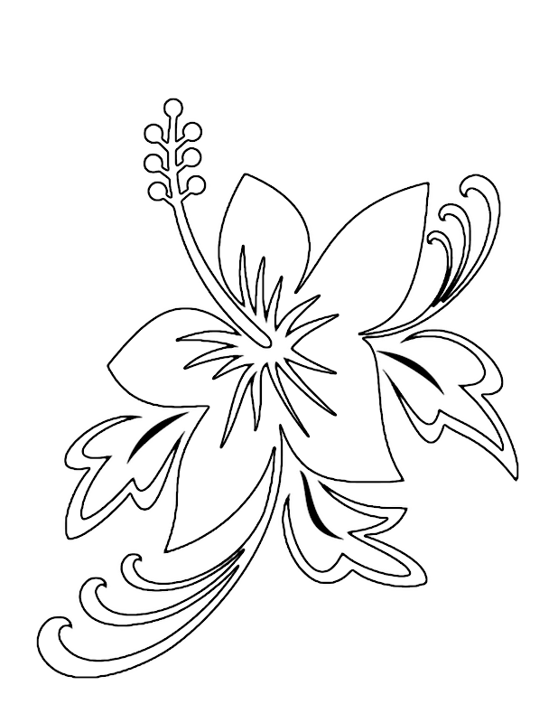Tropical Flower Coloring Pages title=