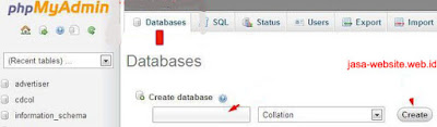 cara membuat database dan user di xampp