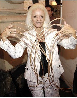 longest nails in world. The longest nail, on her right