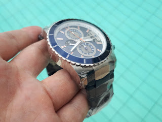 Jam Tangan Pria Alexandre Christie AC6455 AC 6455 Original Silver Blue Stainless Steel ALC005 Like New