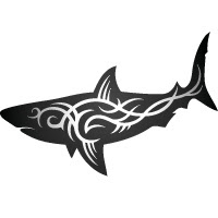 Tribal small shark tattoo