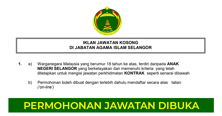 Jawatan Kosong di Jabatan Agama Islam Selangor JAIS ...
