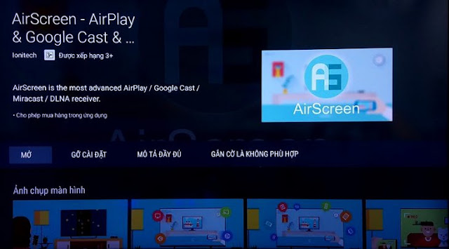 Tải ứng dụng AirScreen trên tivi Sharp