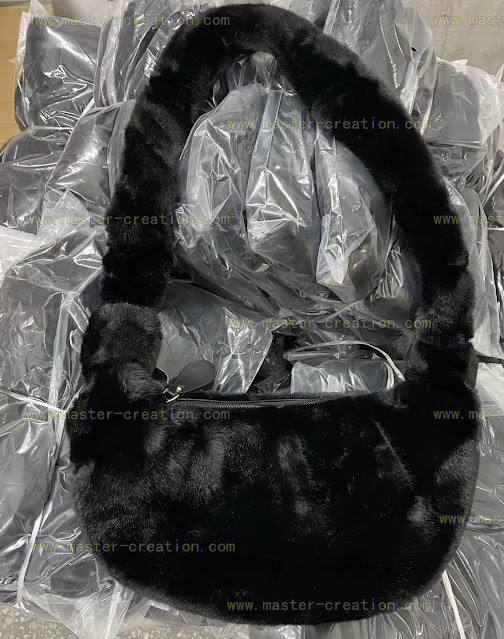 Black Fur Tote Bag